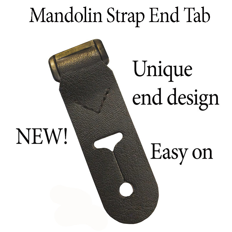 Legacy Straps exclusive easy-on synthetic leather mandolin strap end tab